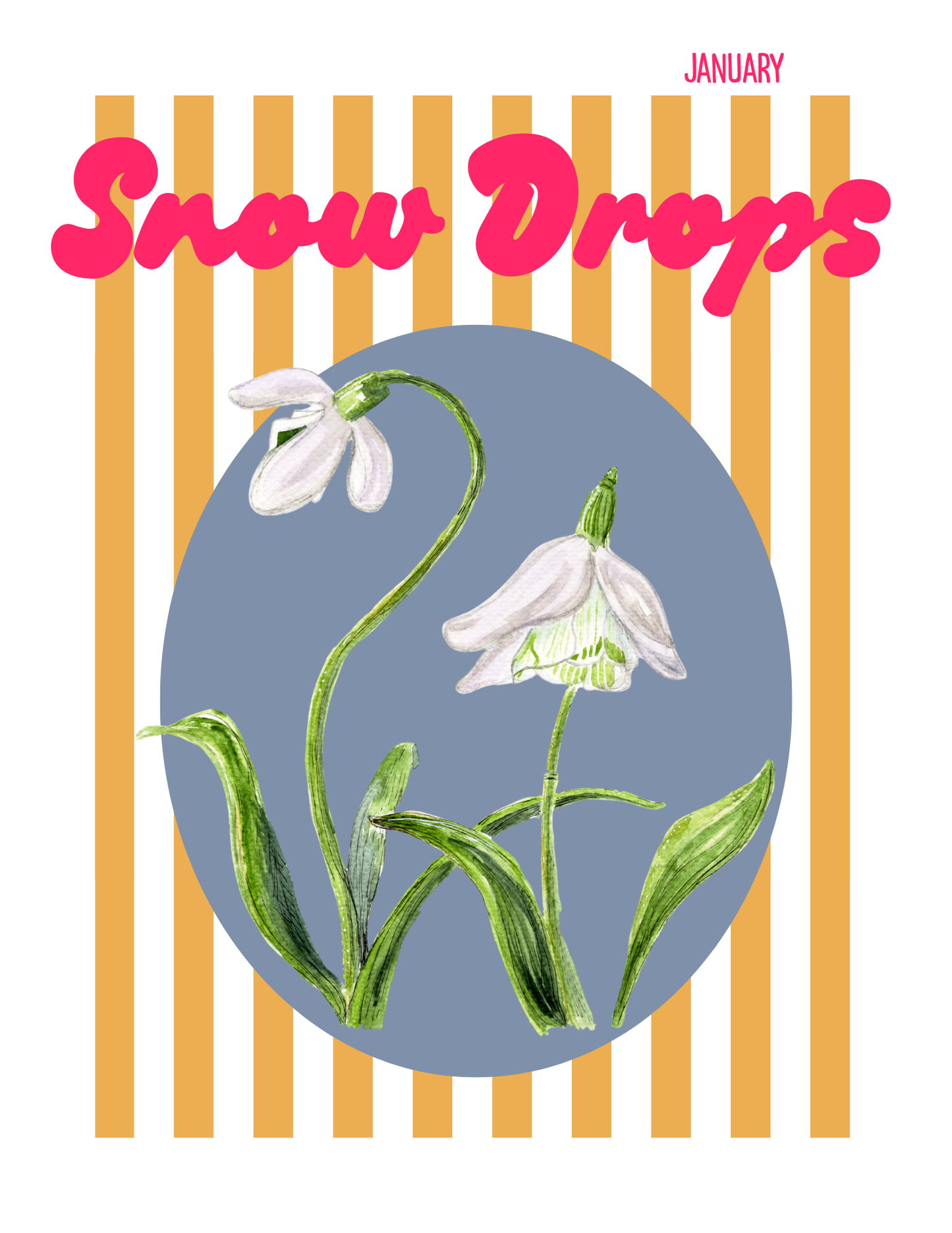 Birth flower print Snowdrops