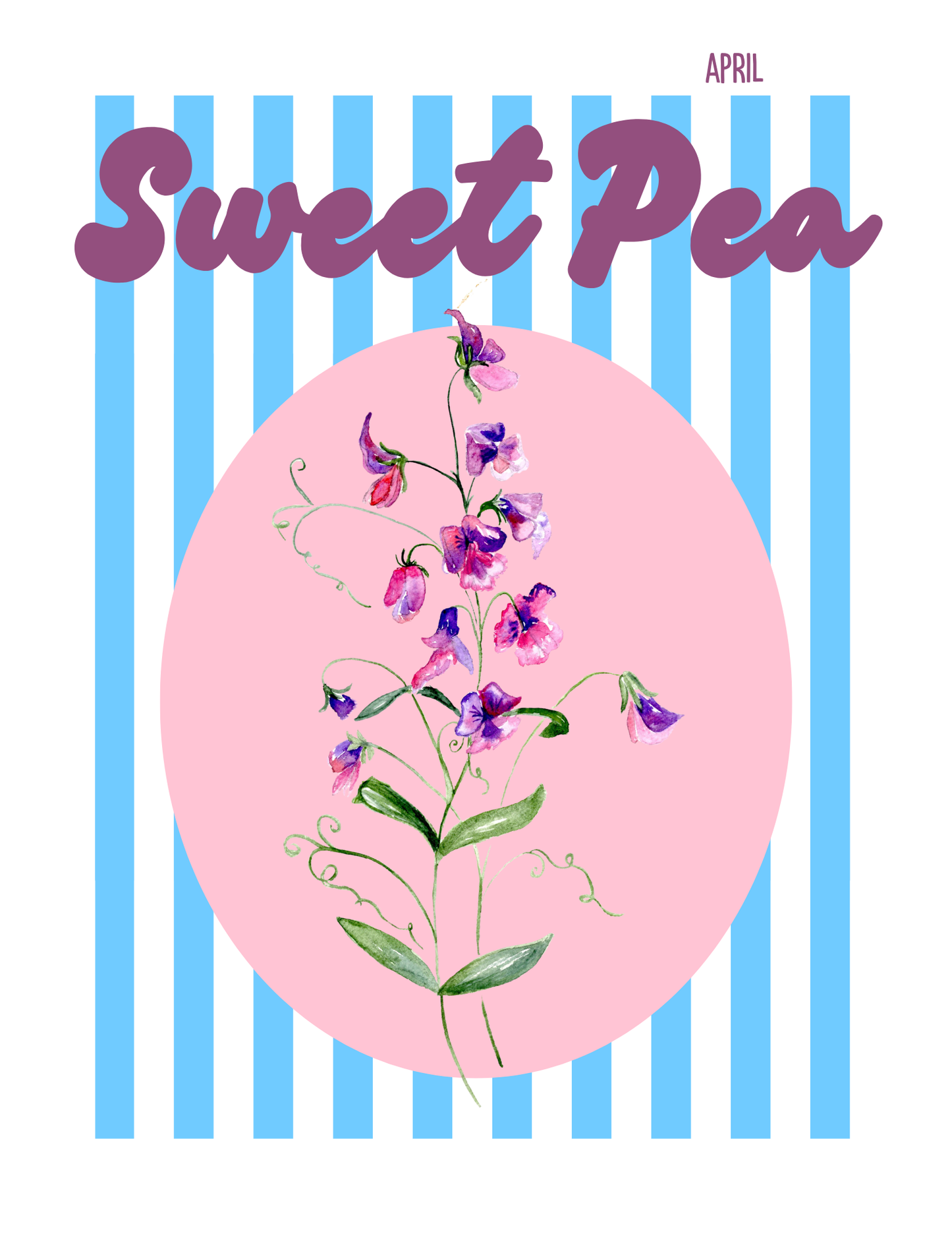 Birth flower print Sweet pea