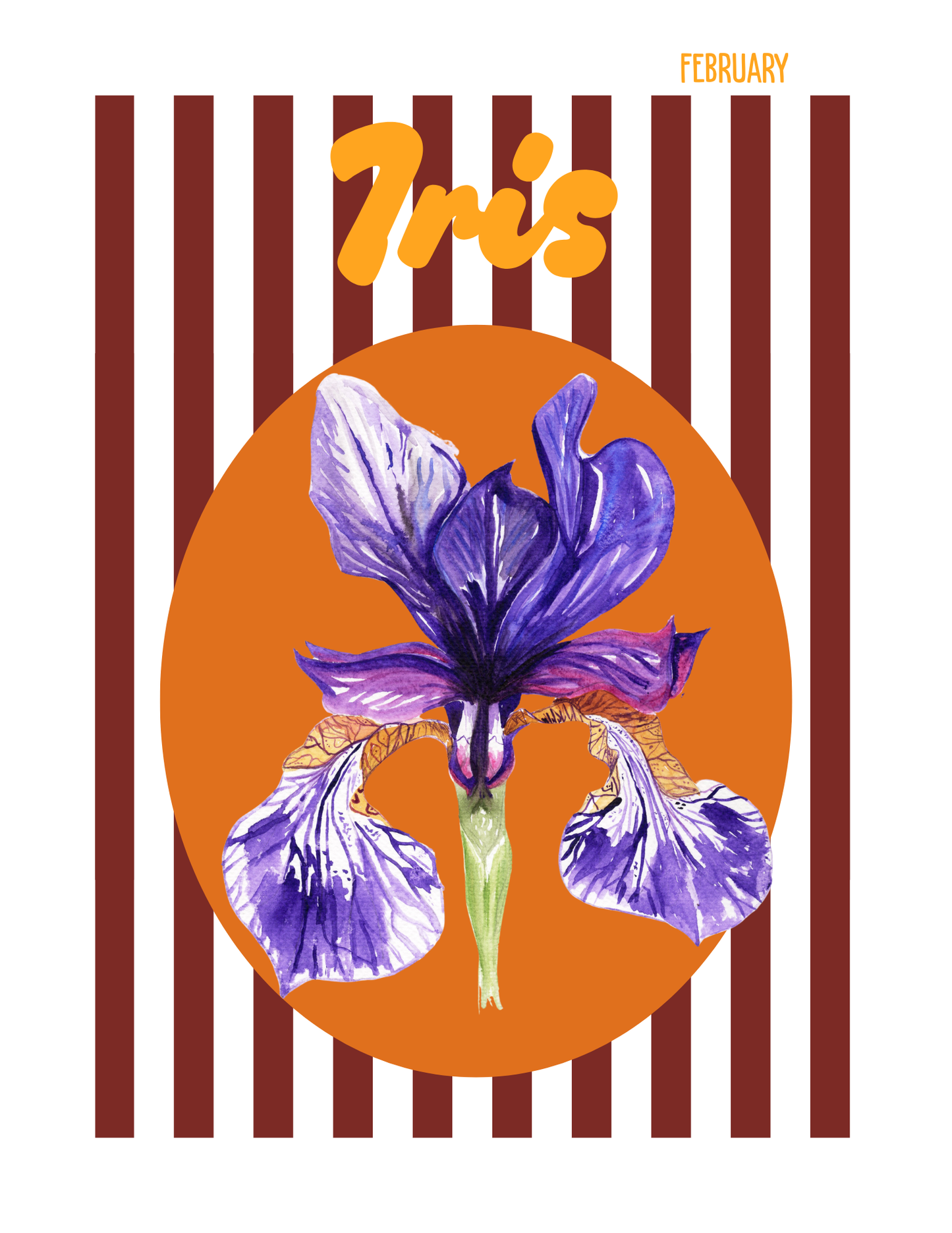 Birth flower print Iris