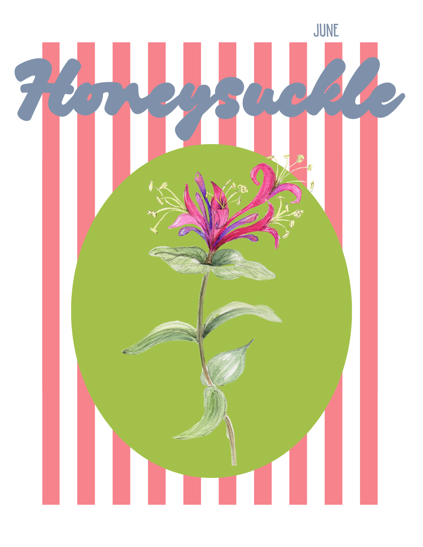 Birth flower print Honeysuckle