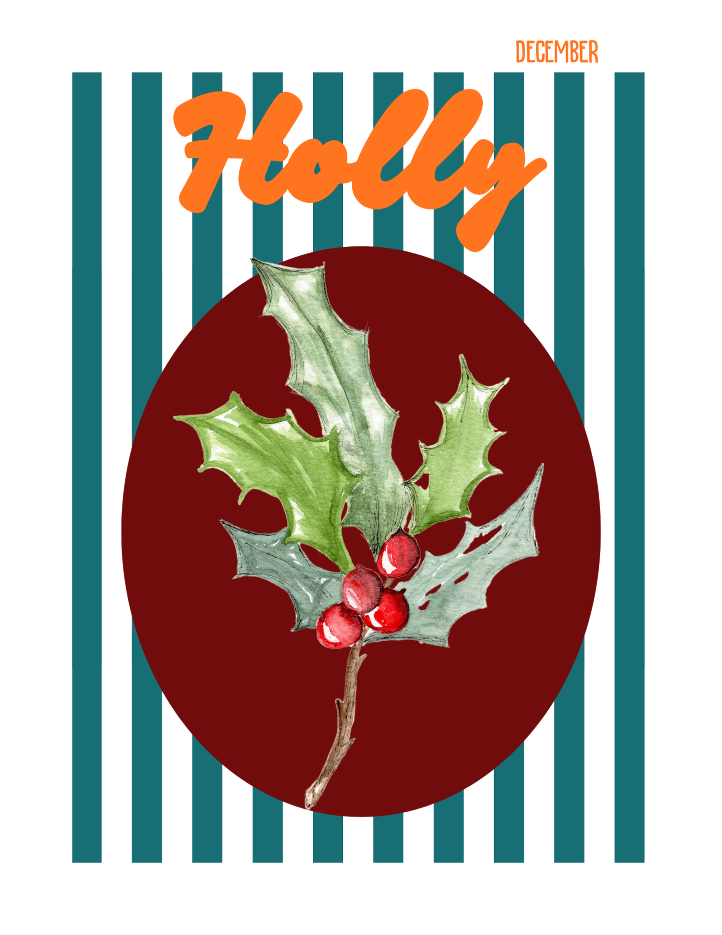 Birth flower print Holly