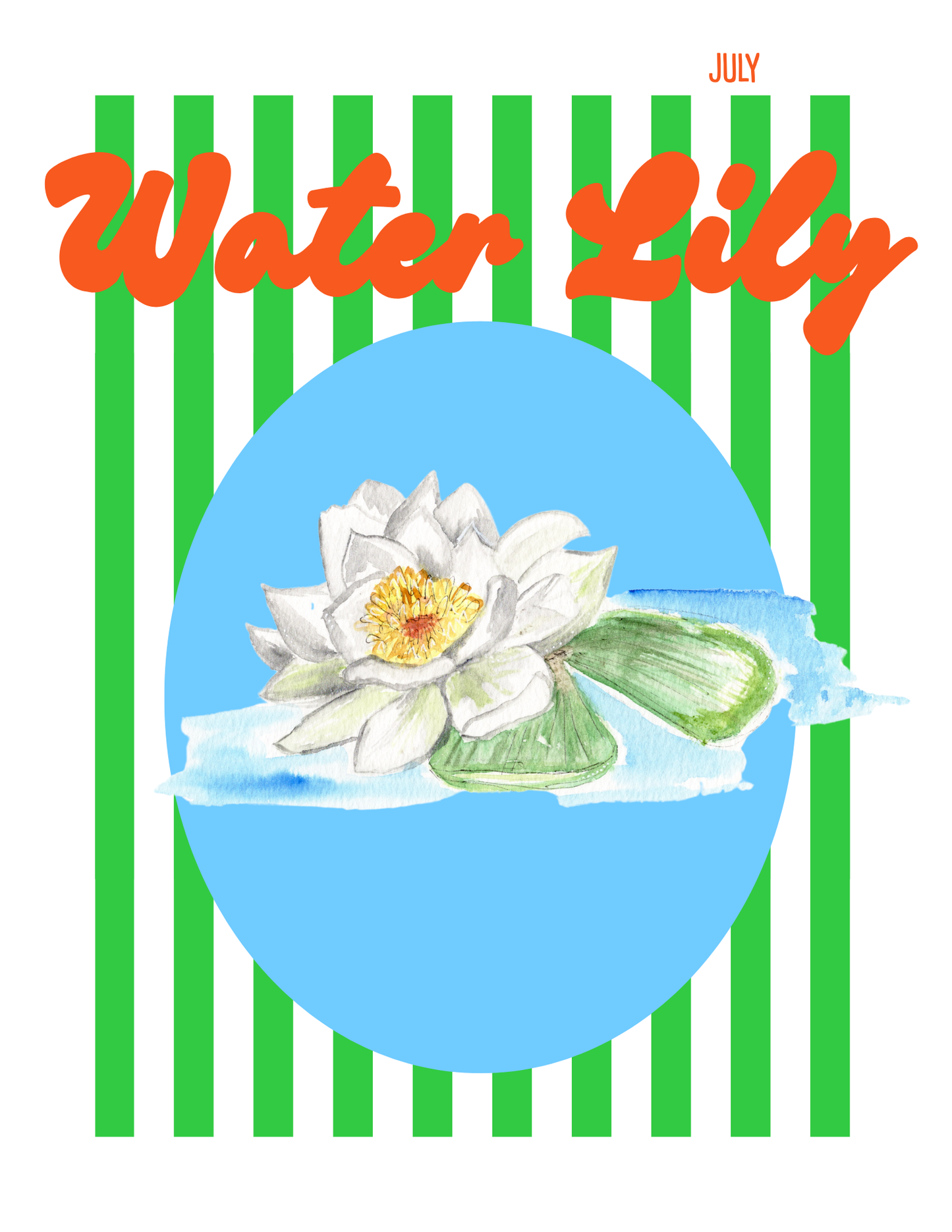 Birth flower print Waterlily