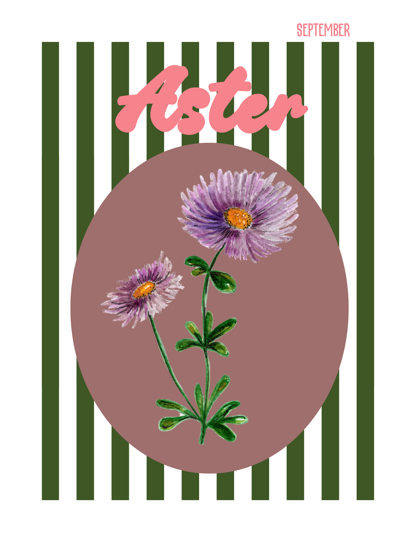 Birth flower print Aster
