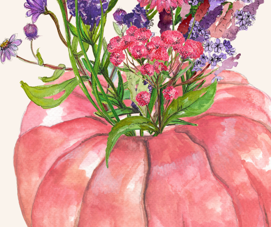 Porcelain Doll Pumpkin Print