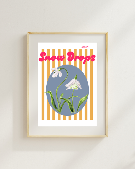 Birth flower print Snowdrops