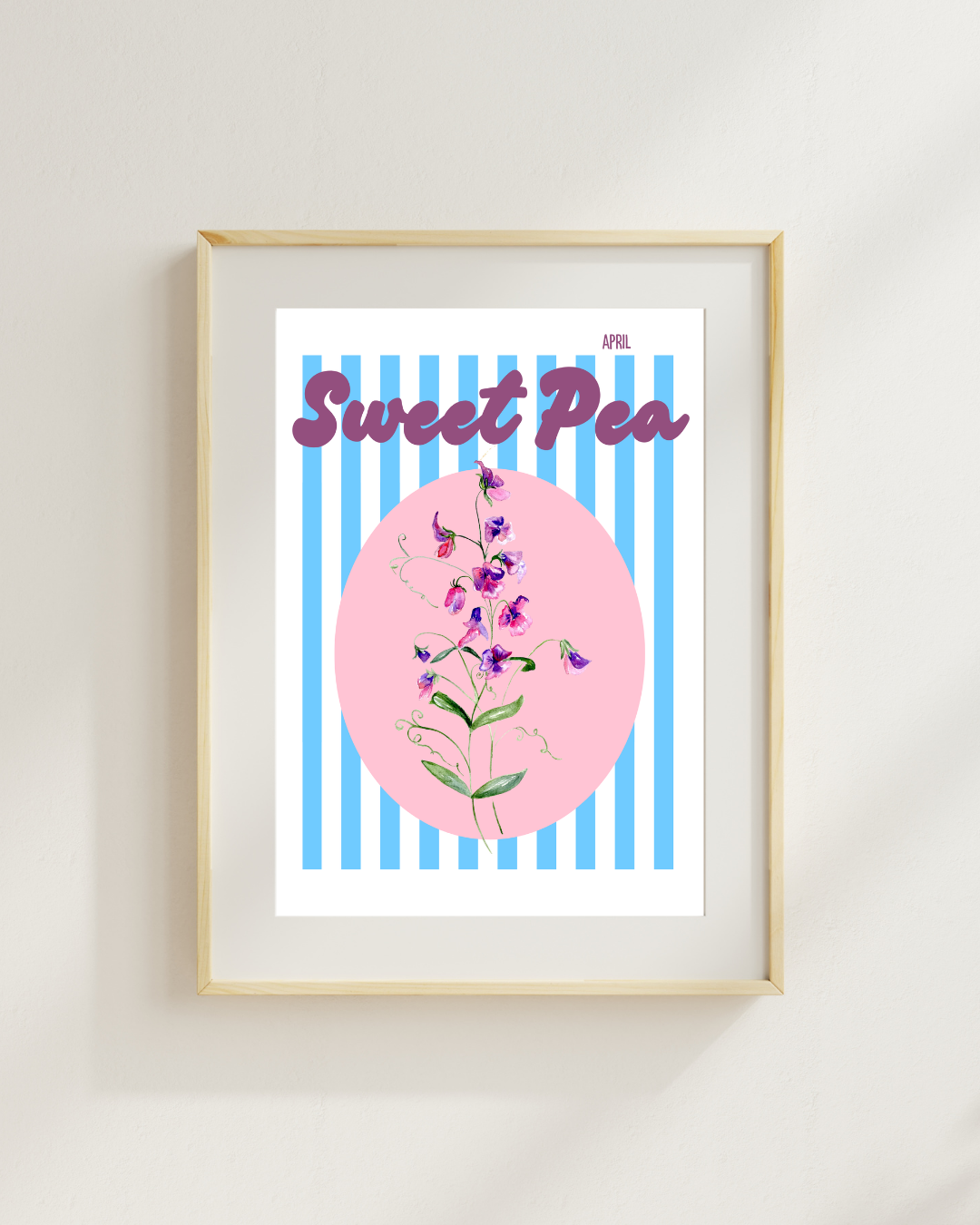 Birth flower print Sweet pea