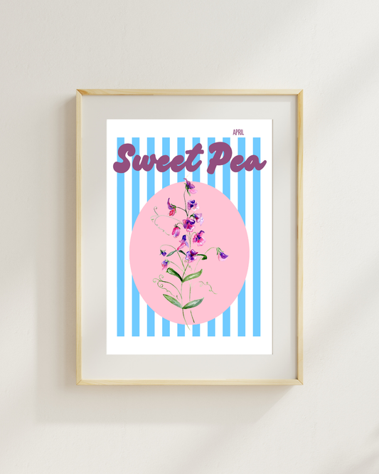 Birth flower print Sweet pea