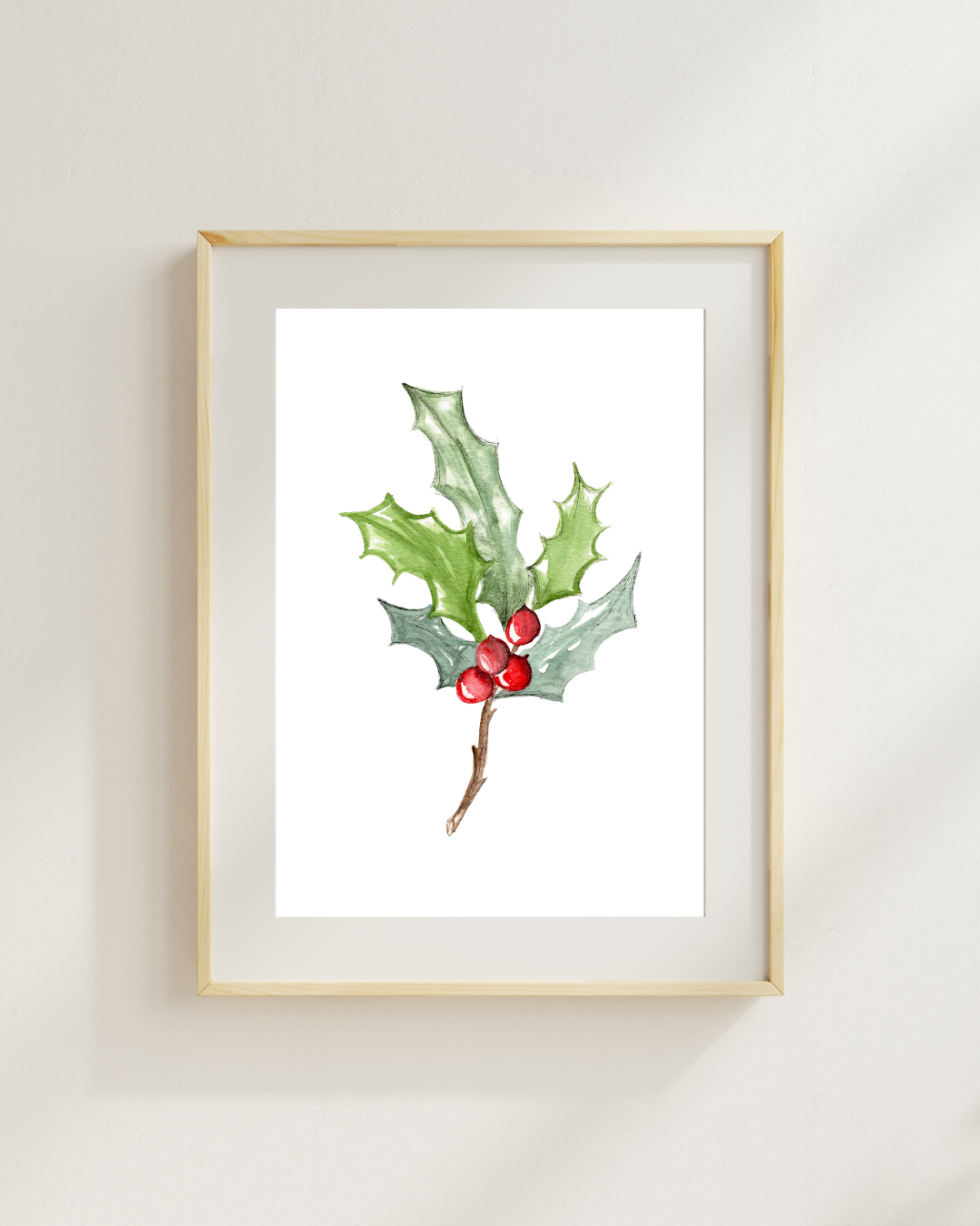 Holly Christmas Print