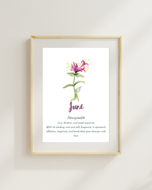 Birth flower meaning prints
