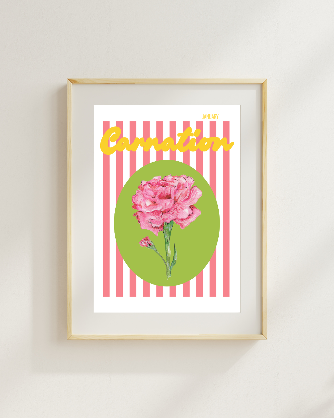 Birth flower print Carnation