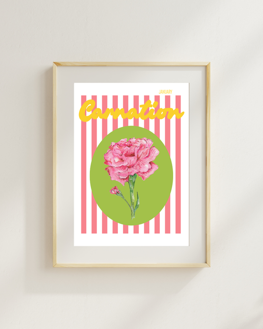 Birth flower print Carnation