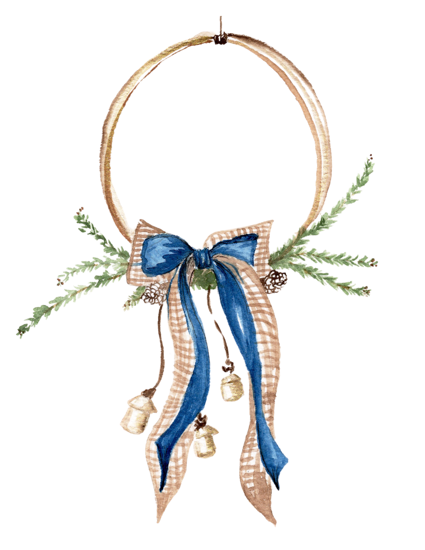 Blue Bow Christmas Print