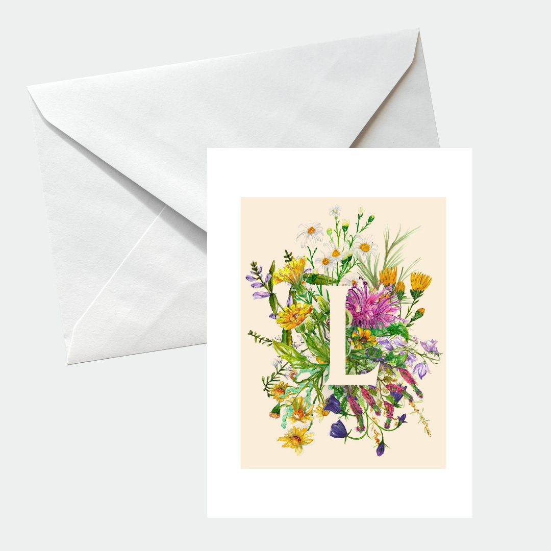 Botanical Initial card set