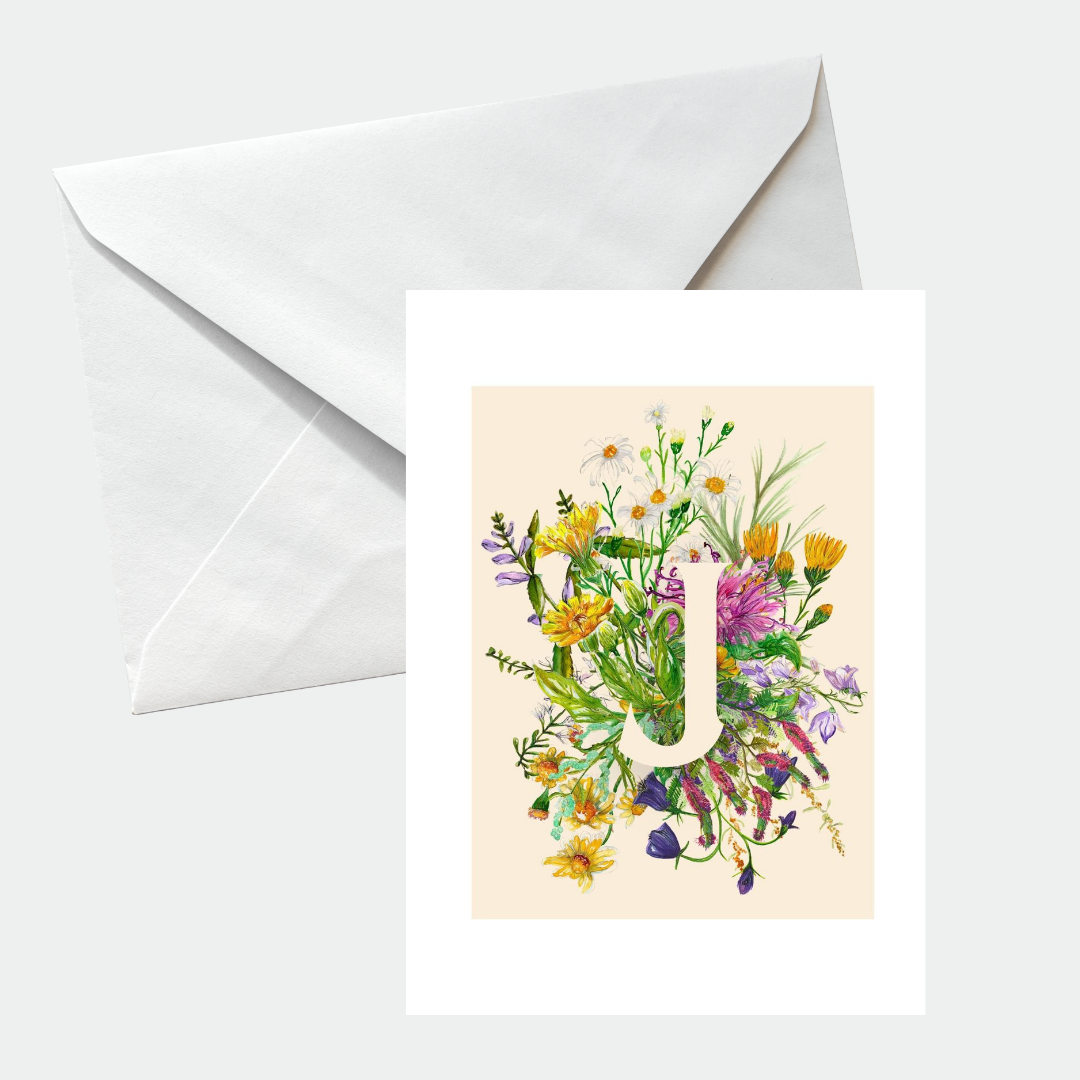 Botanical Initial card set