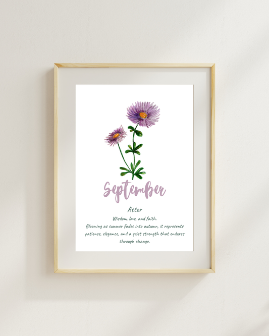 Birth flower meaning prints