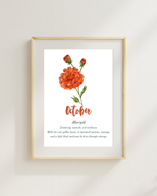 Birth flower meaning prints