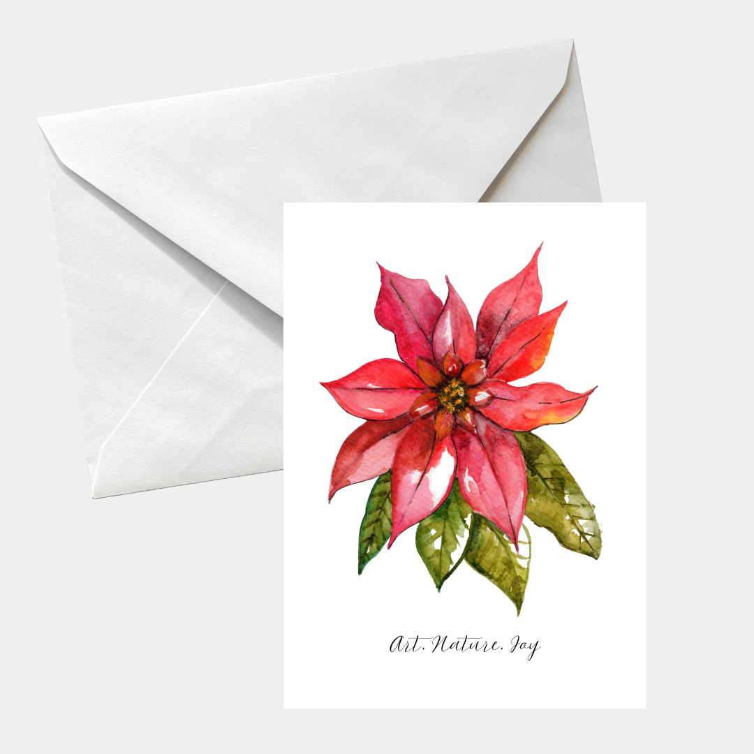 Poinsettia Christmas Card