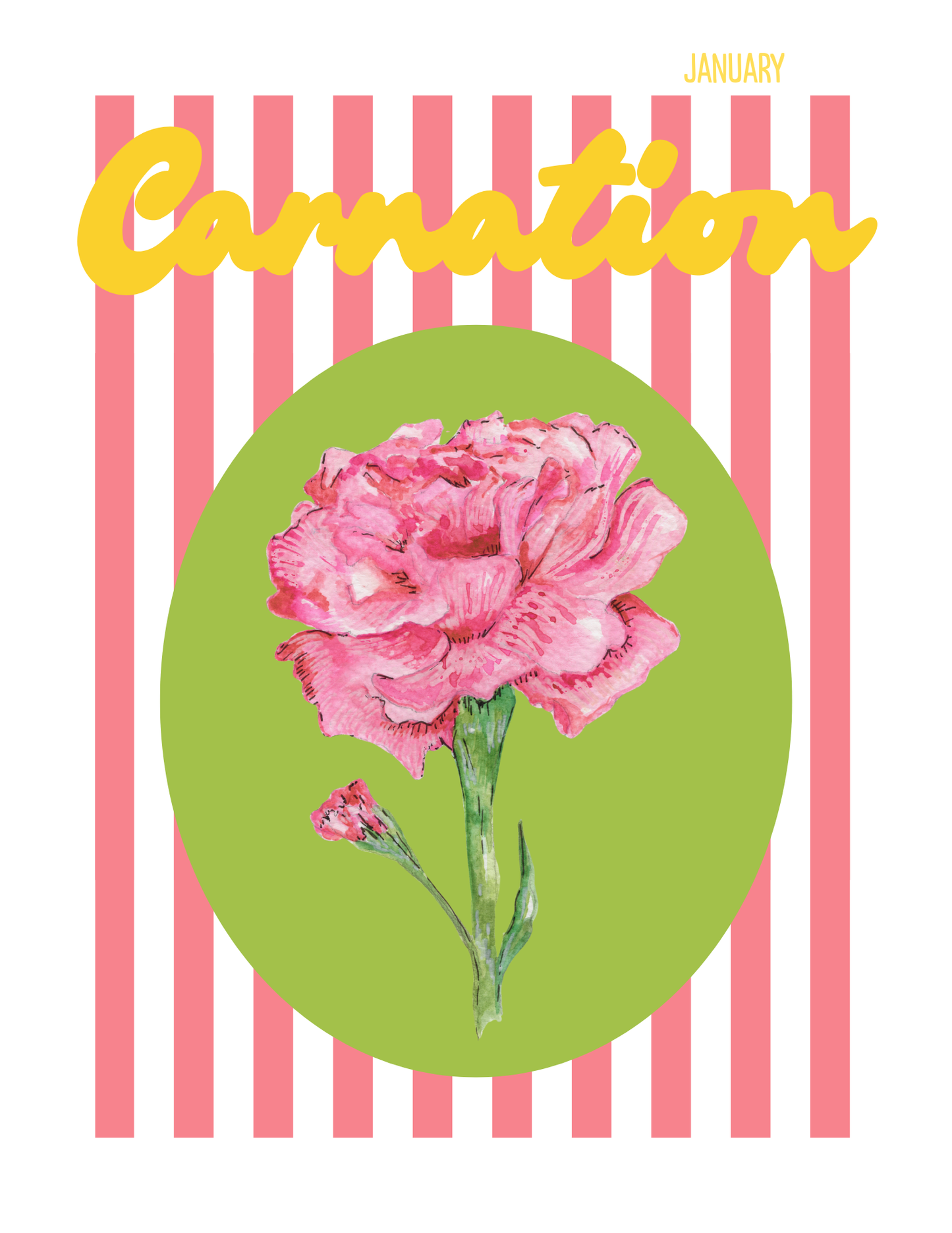 Birth flower print Carnation