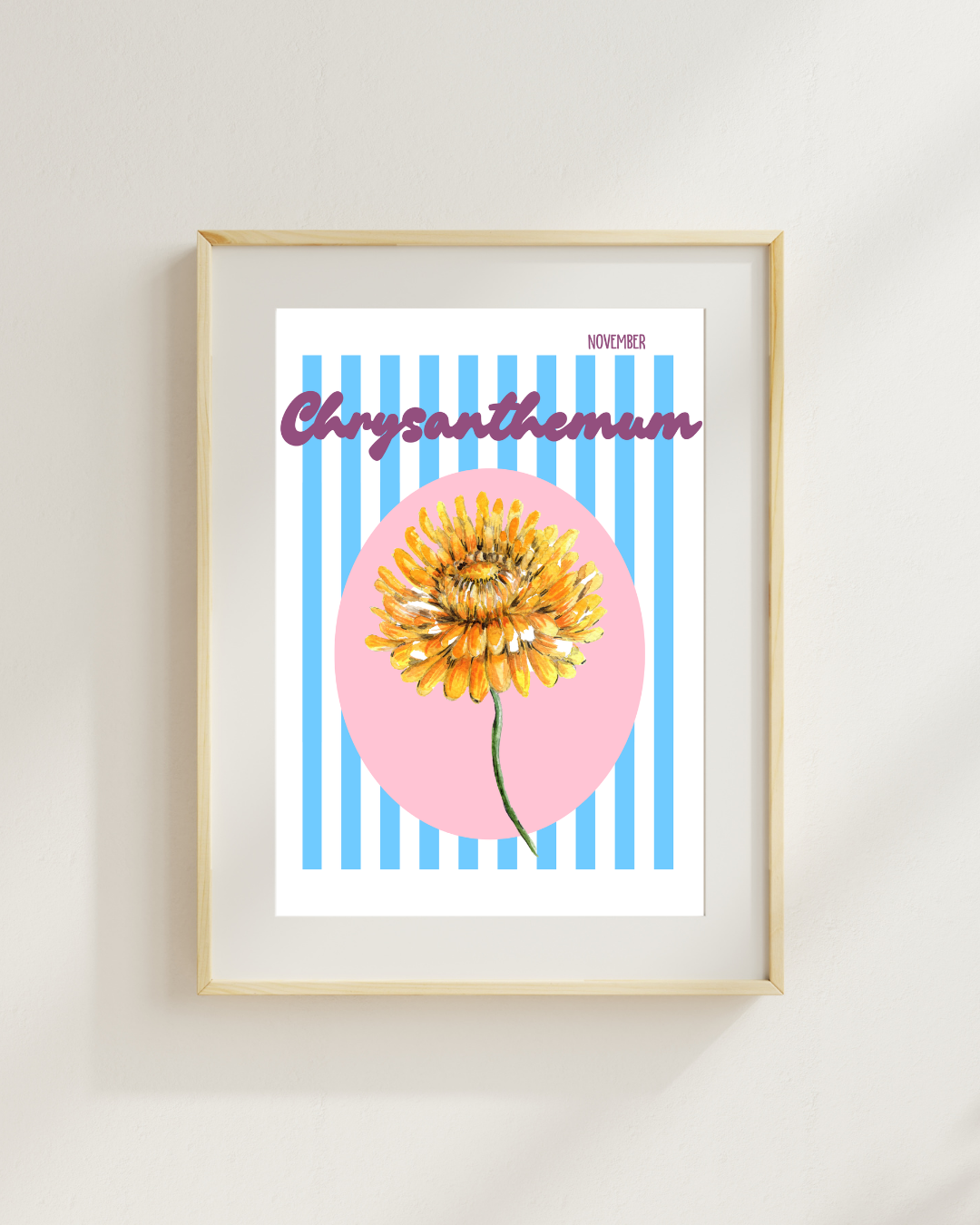 Birth flower print Chrysanthemum