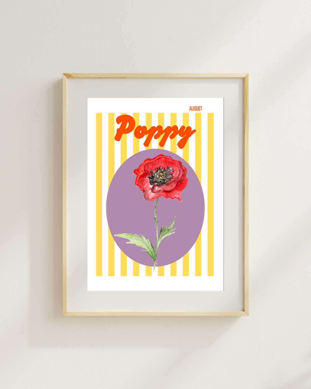 Birth flower print Poppy