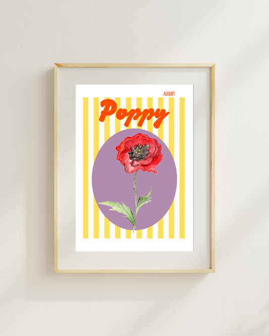 Birth flower print Poppy