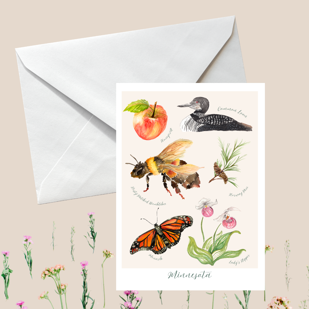 Minnesota symbols greeting card