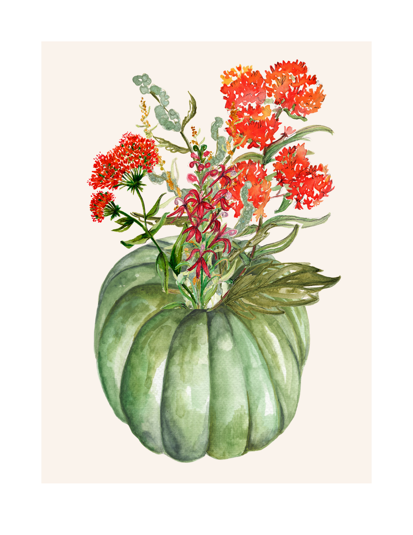 Jarrahdale Pumpkin Watercolor Print