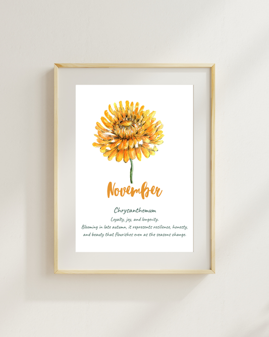 Birth flower meaning prints