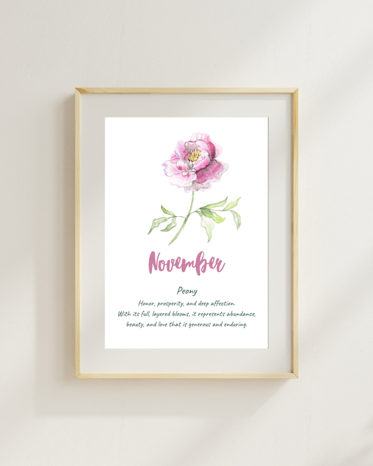 Birth flower meaning prints