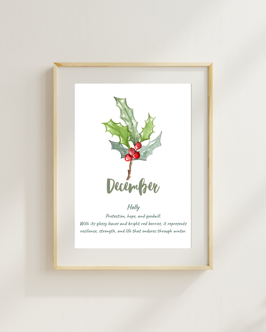 Birth flower meaning prints