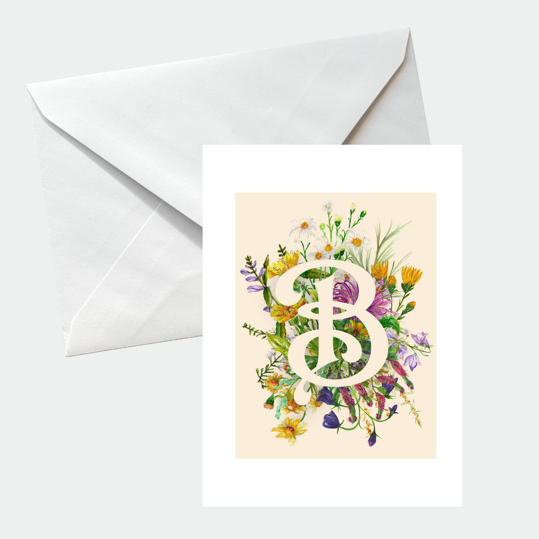 Botanical Initial card set