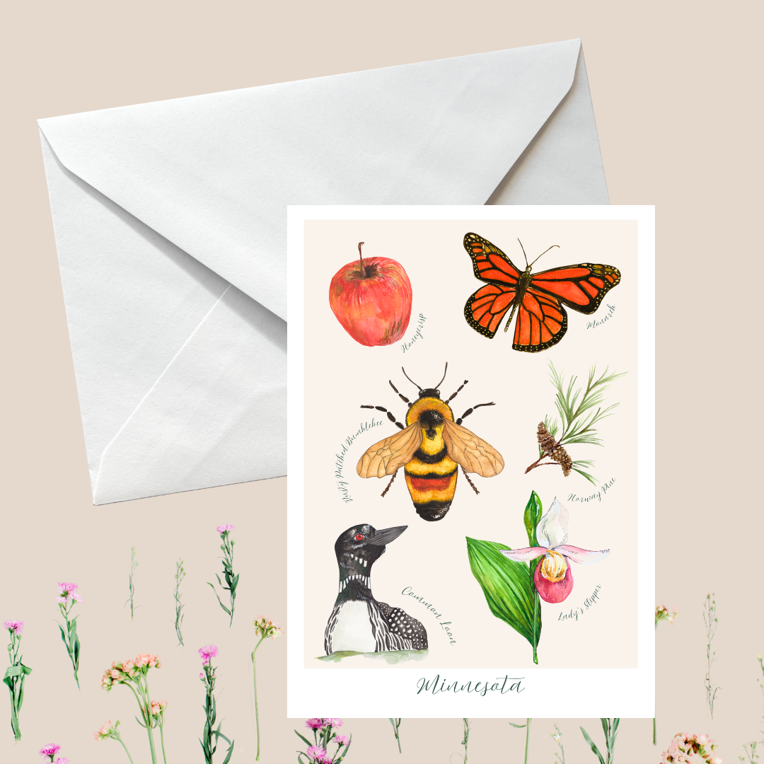 Minnesota symbols greeting card