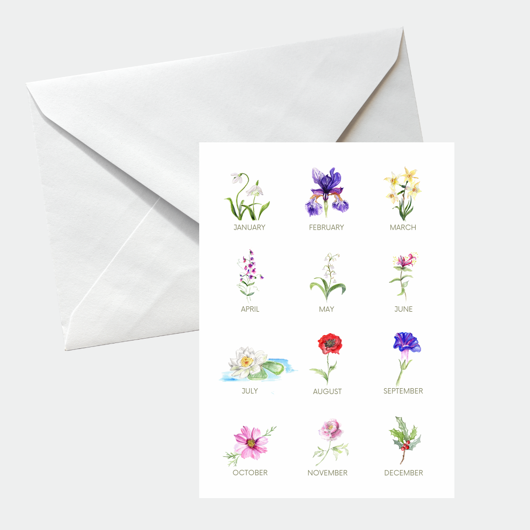 Birth flower Collection card