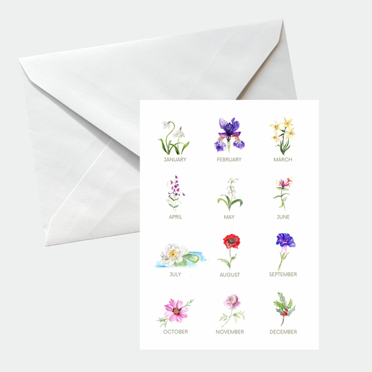 Birth flower Collection card