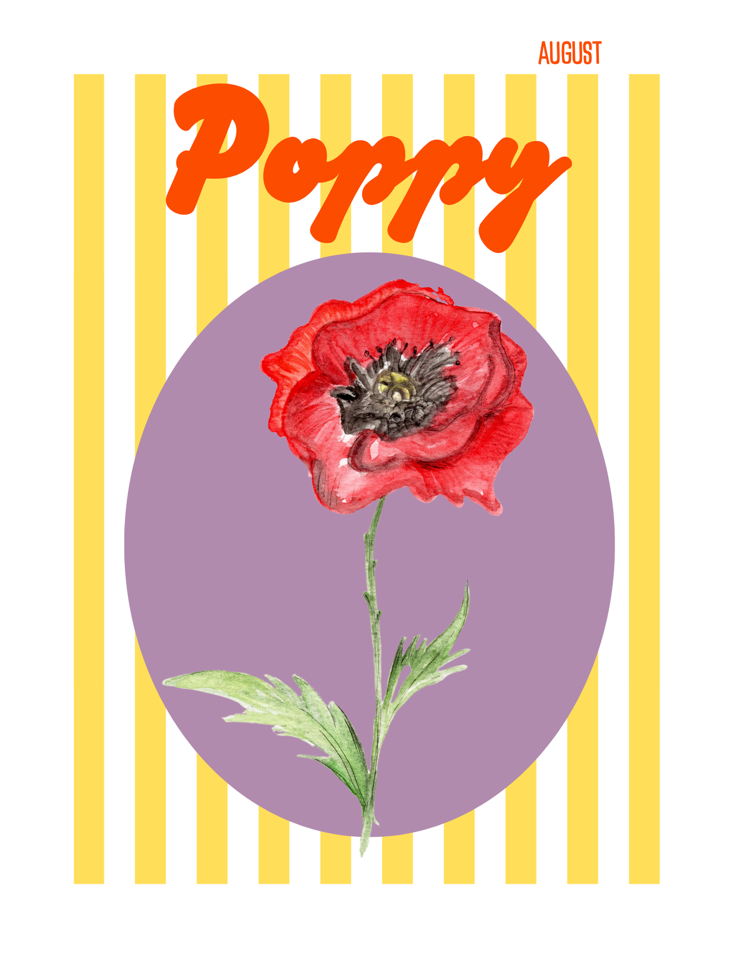 Birth flower print Poppy