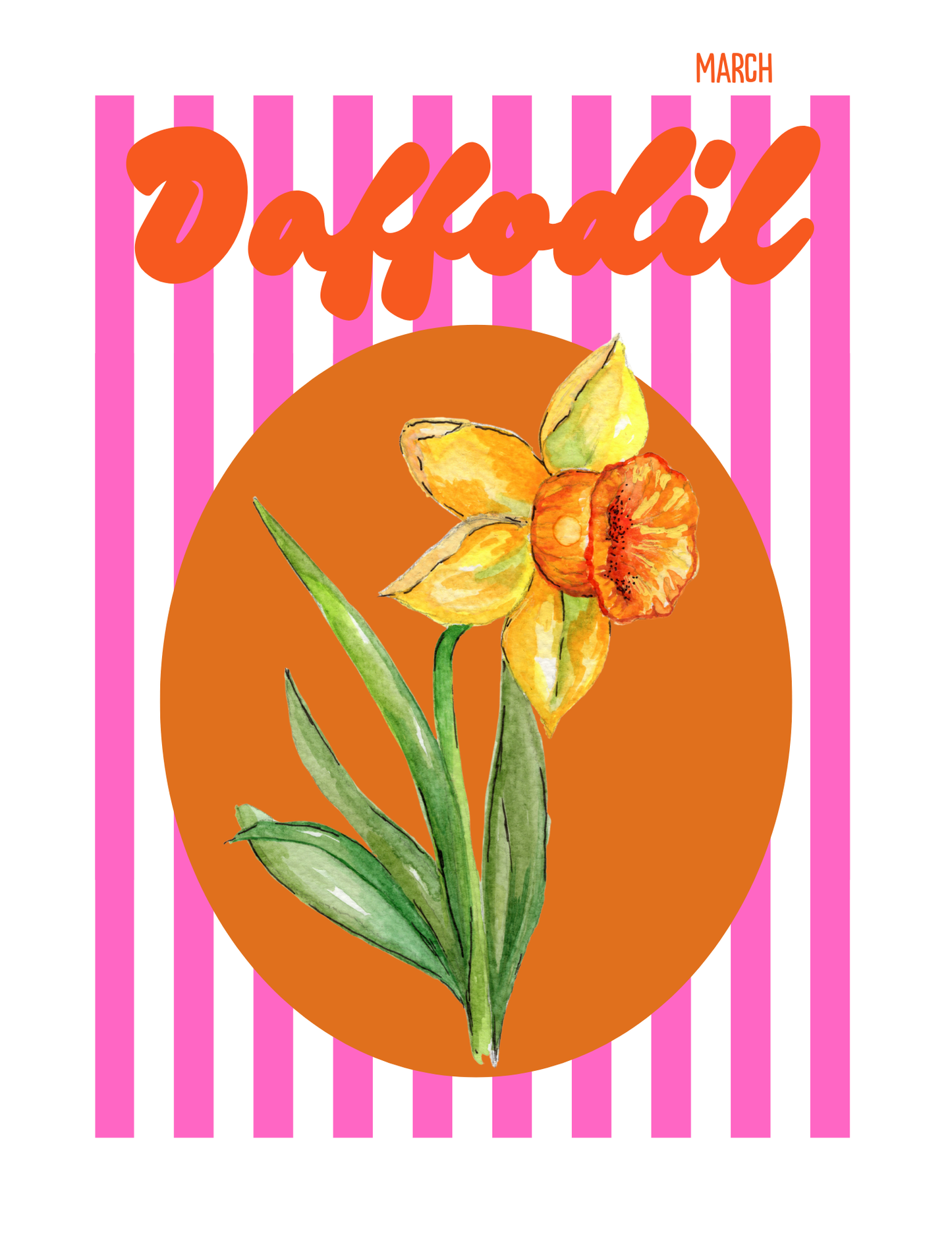 Birth flower print Daffodil