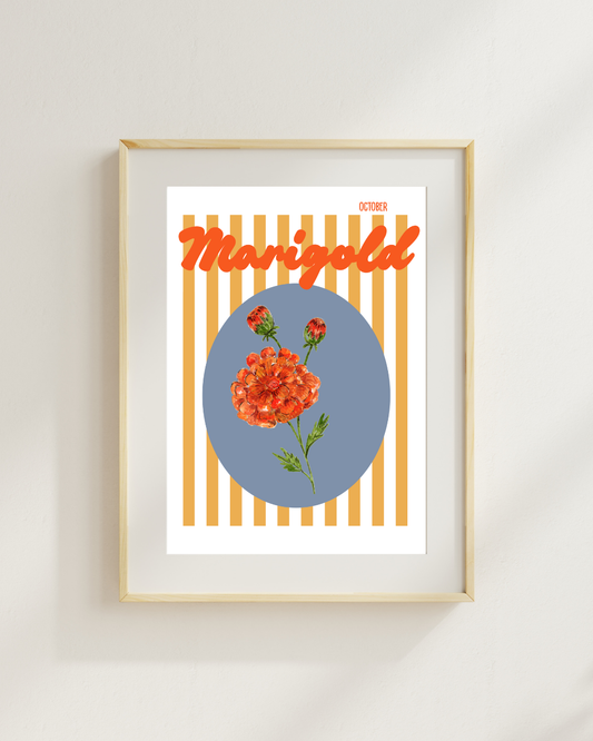 Birth flower print Marigold