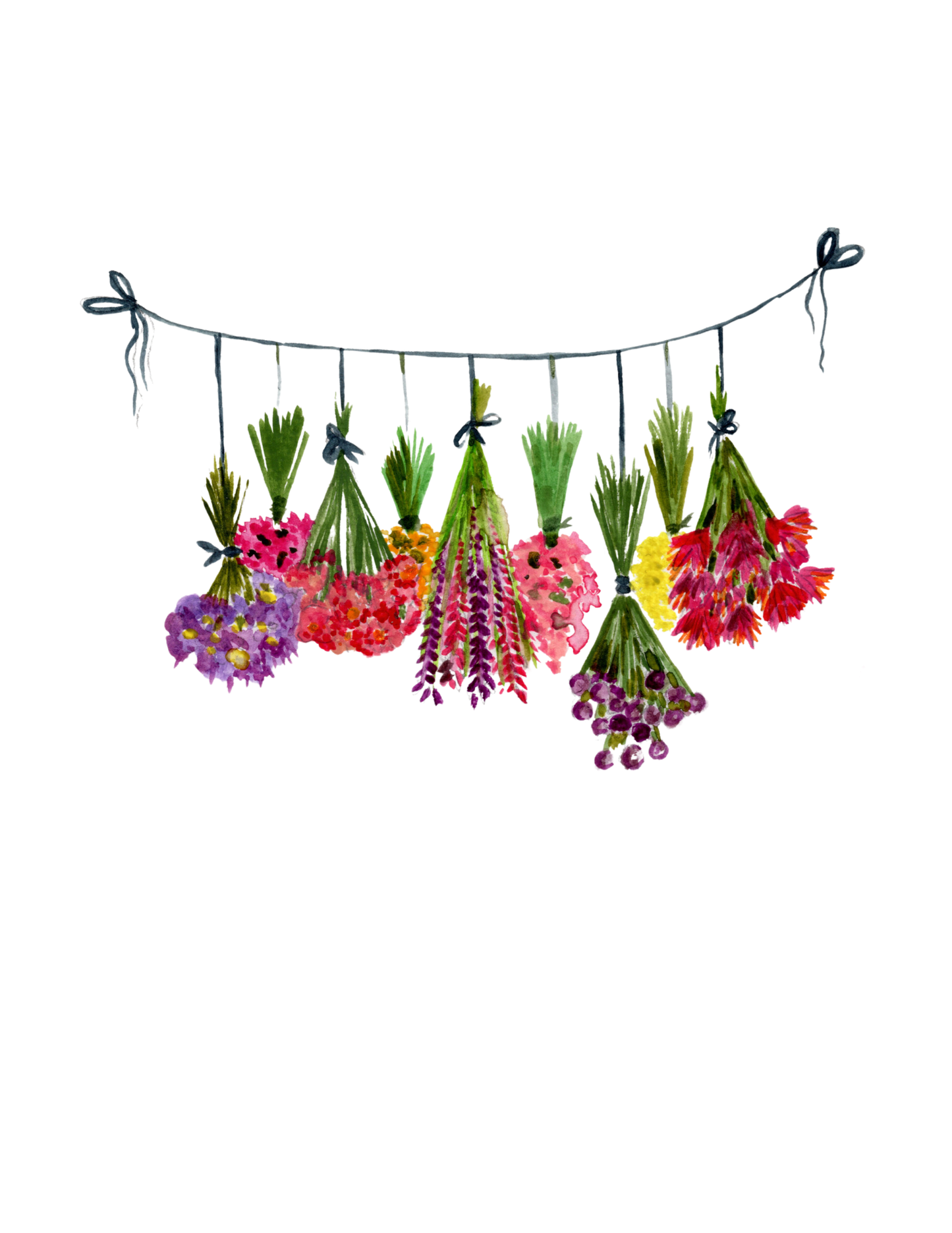 Botanical Garland Christmas Print