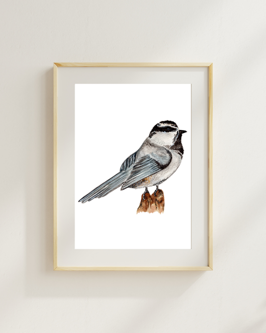 Chickadee Christmas Print