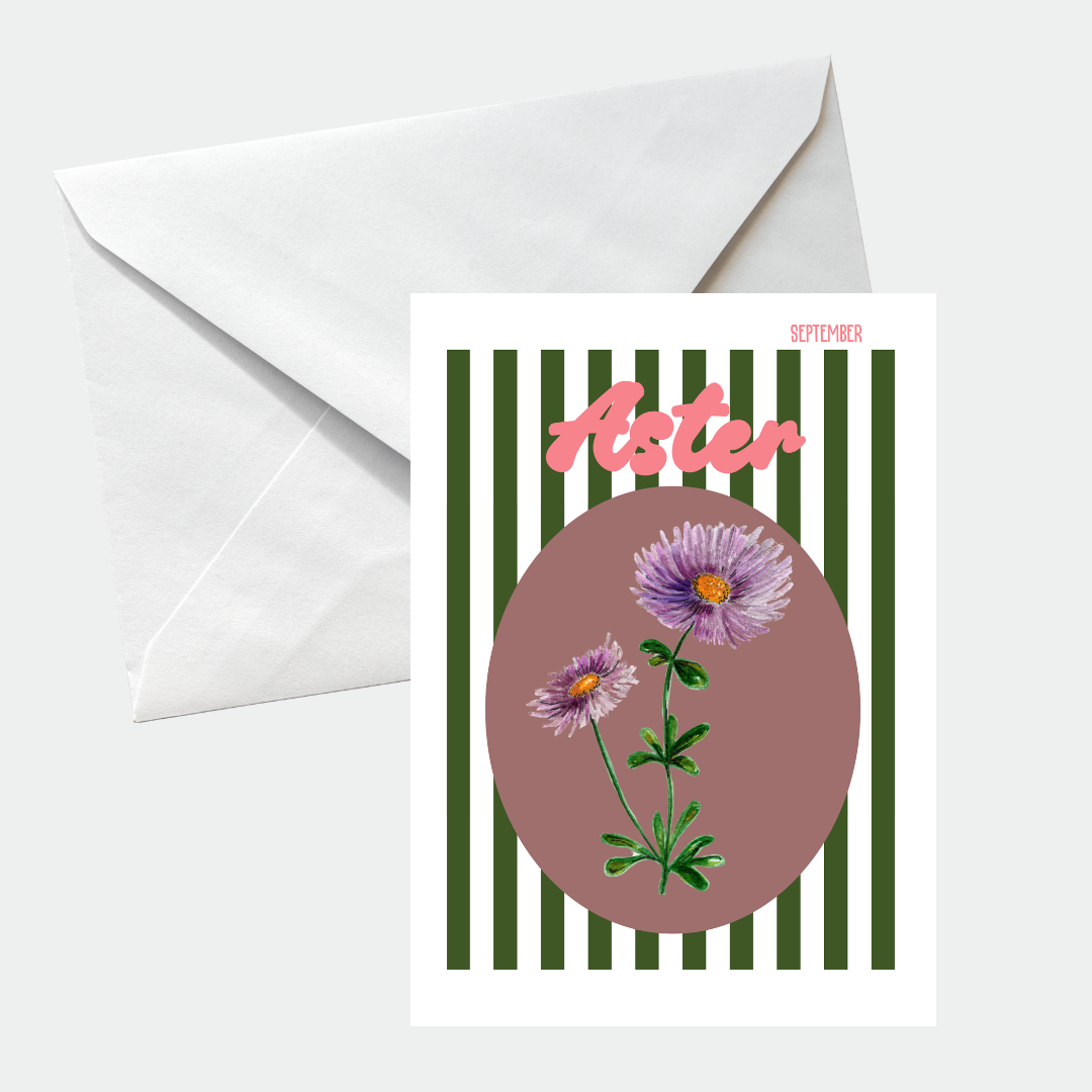 Birth flower greeting card