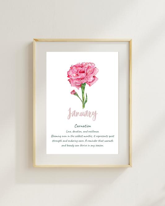 Birth flower meaning prints