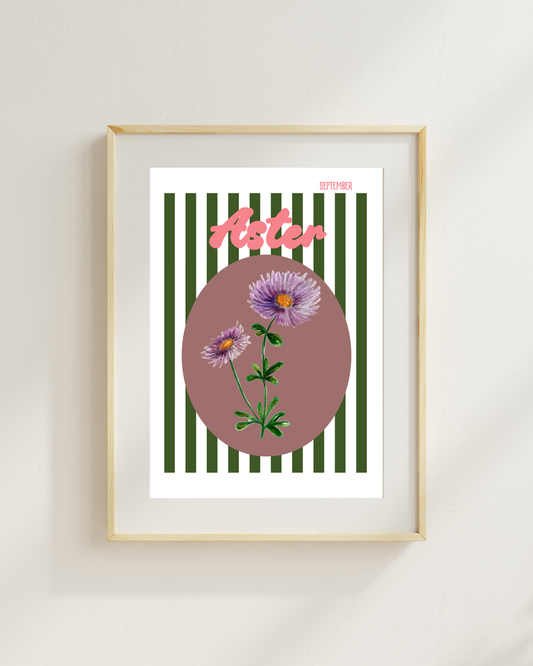 Birth flower print Aster