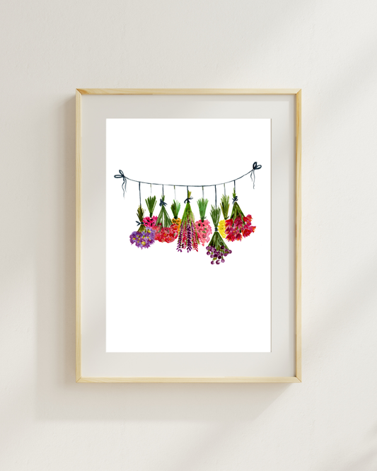 Botanical Garland Christmas Print