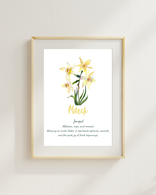 Birth flower meaning prints