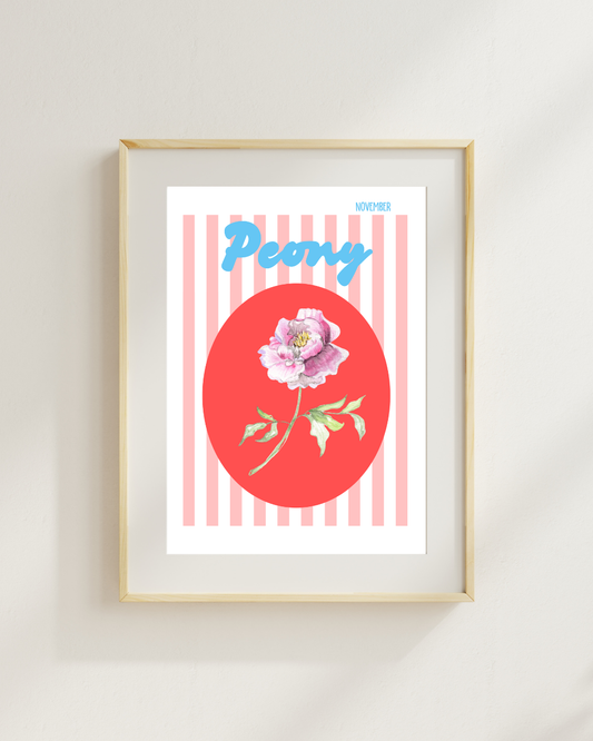 Birth flower print Peony