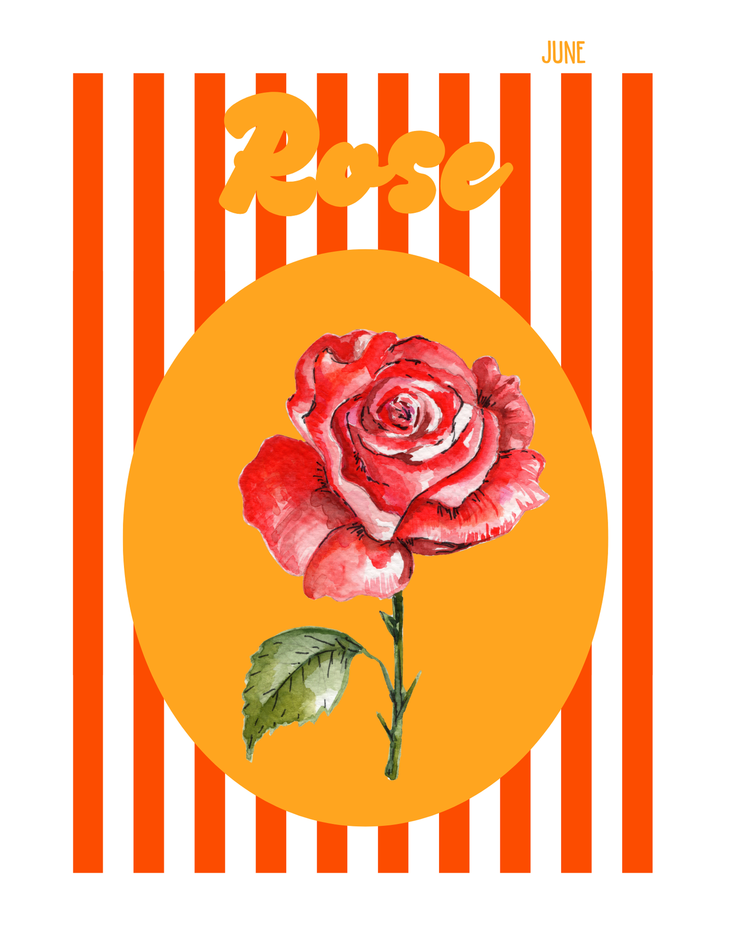 Birth flower print Rose