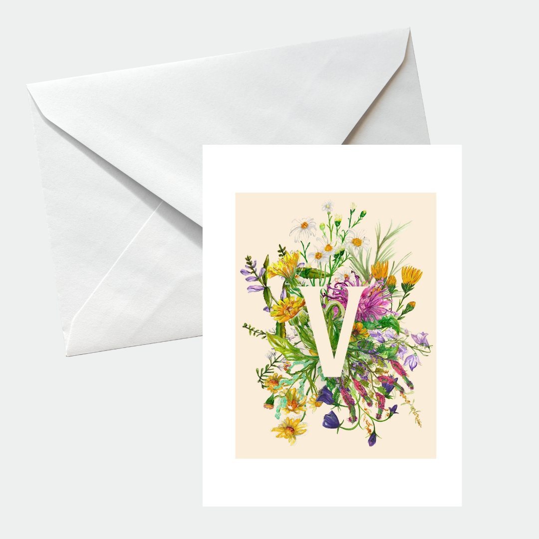 Botanical Initial card set