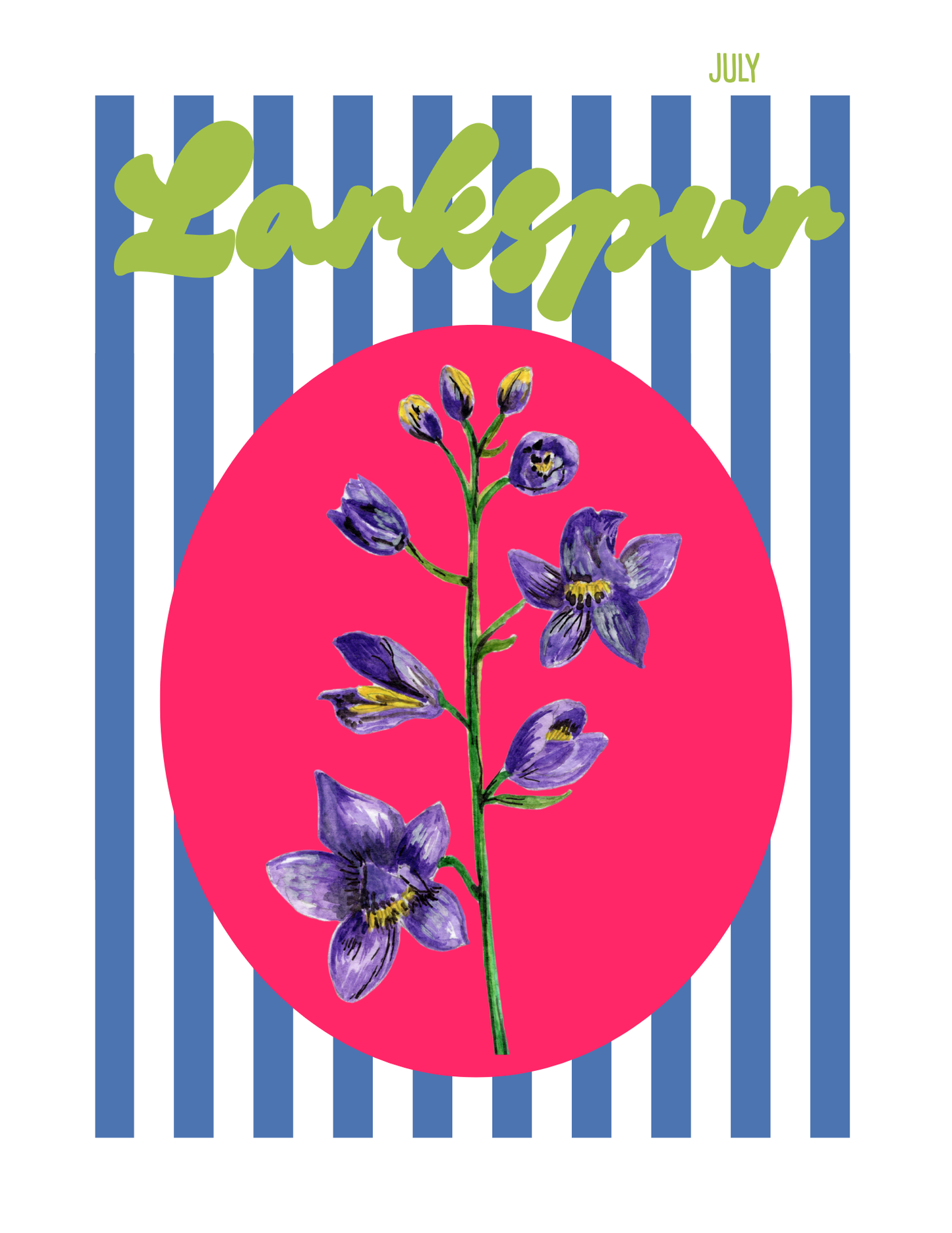 Birth flower print Larkspur