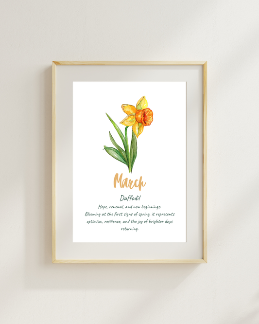 Birth flower meaning prints