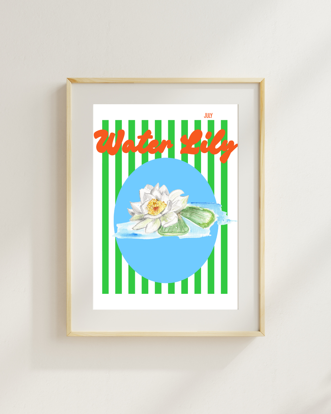 Birth flower print Waterlily
